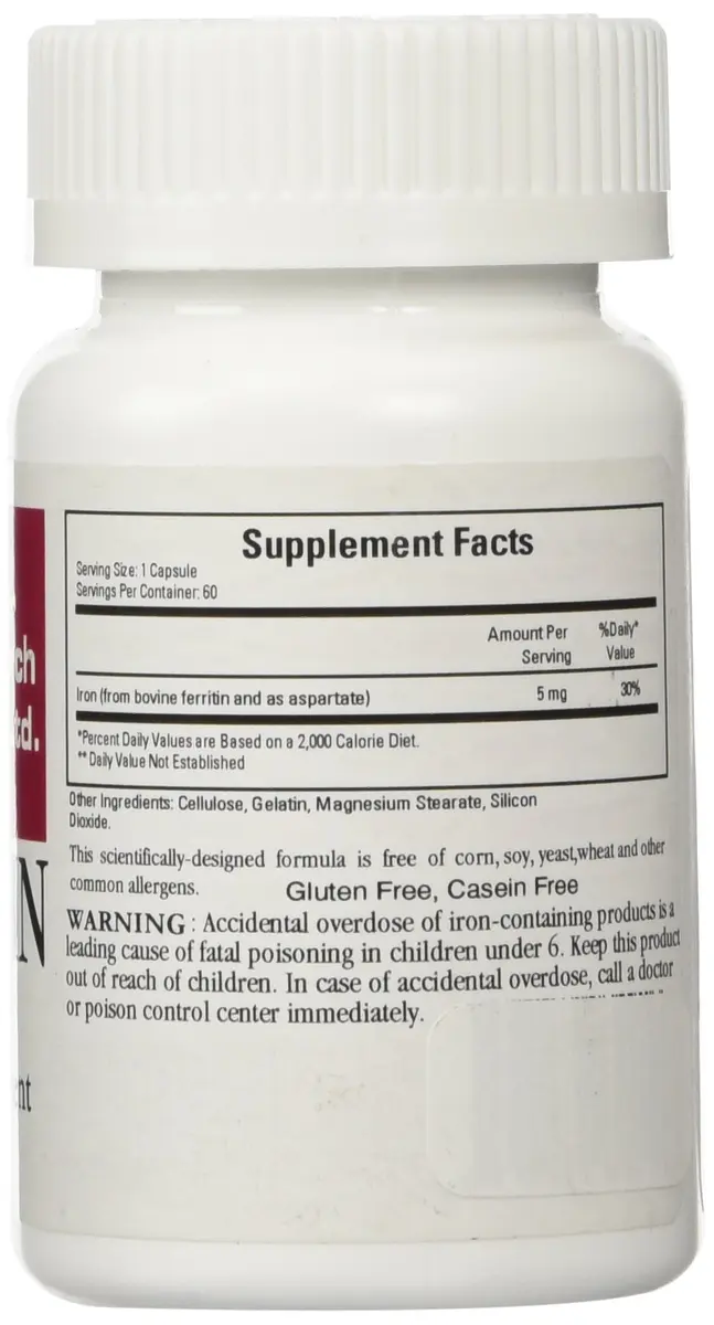 Cardiovascular Research Ferritin Maximum Absorption Iron Supplement 60 Capsules | Bioavailable Iron Support for Adults - view 2
