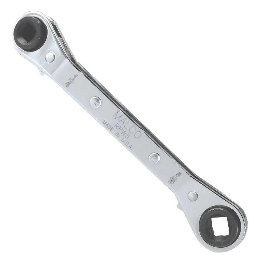 Malco RRW5 Refrigeration Offset Ratchet Wrench 19.56 cm (7.7 in) | Servicing HVAC Valves - main product image