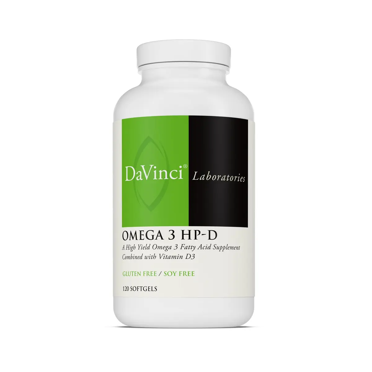 DAVINCI Omega 3 HP-D Softgels 120 Count | Supports Heart, Joints & Skin with Vitamin D3 - main product image