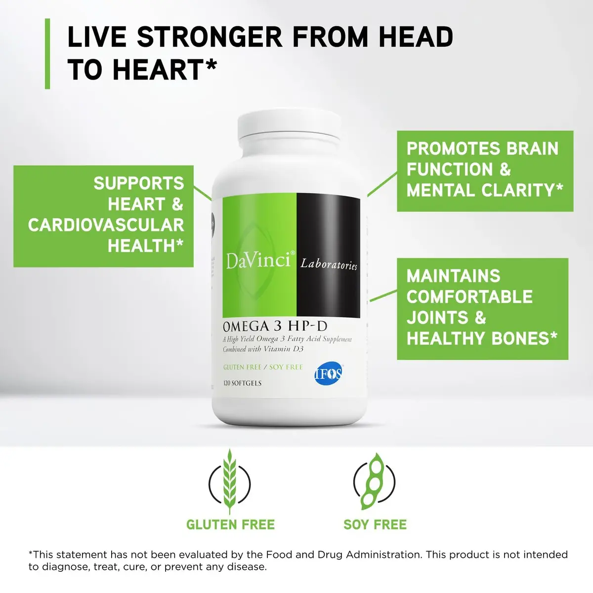 DAVINCI Omega 3 HP-D Softgels 120 Count | Supports Heart, Joints & Skin with Vitamin D3 - view 3