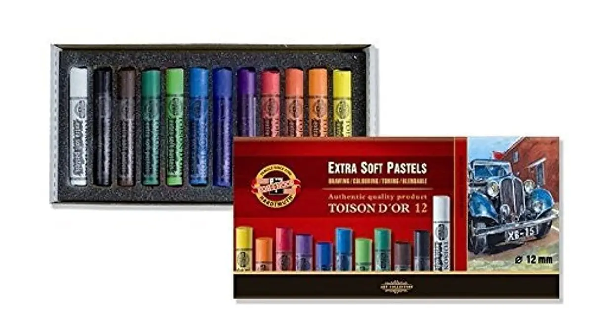 Koh-I-Noor Extra Soft Pastels Set/12 (FA8552) | Assorted Colors Drawing Media - main product image