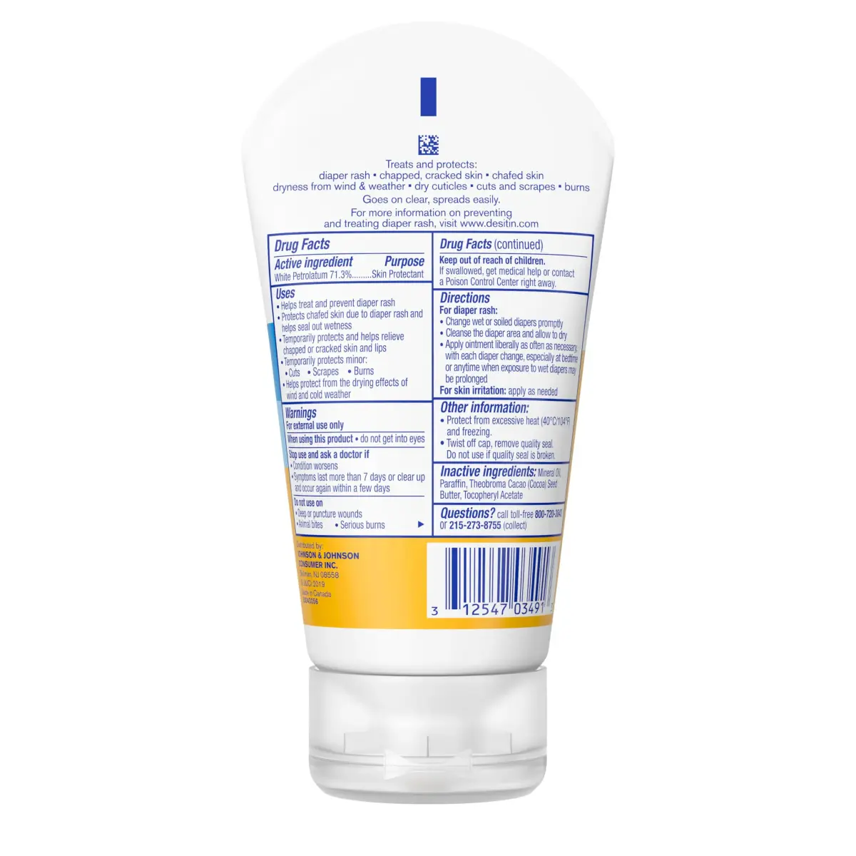 Desitin Multipurpose Healing Ointment 103 ml (3.5 oz) | Skin Protectant for Diaper Rash, Dry Skin, Chafing, Minor Burns - view 7