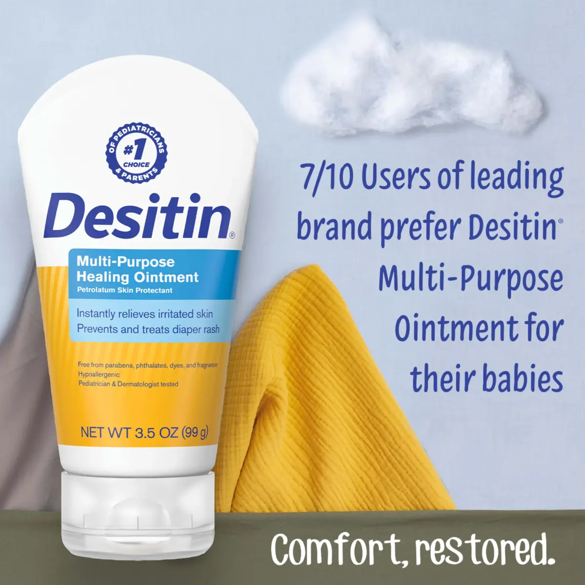 Desitin Multipurpose Healing Ointment 103 ml (3.5 oz) | Skin Protectant for Diaper Rash, Dry Skin, Chafing, Minor Burns - view 2