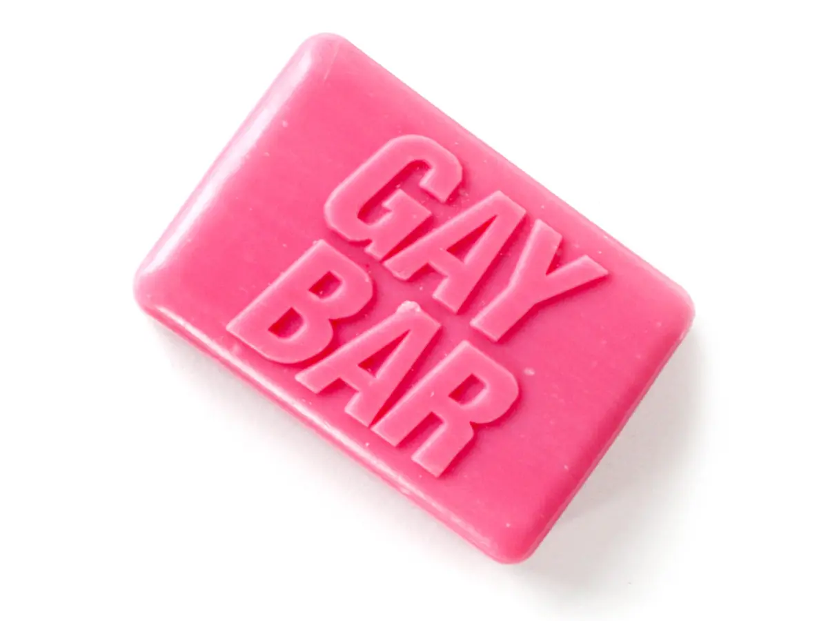 Gift Republic Gay Bar Soap Novelty Pride Soap 1 Count | Rose Scented Bright Pink Soap for Bathroom Fun - main product image