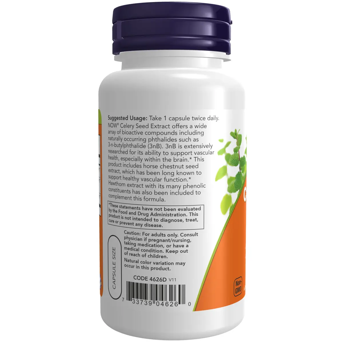 NOW Supplements Celery Seed Extract 60 Veg Capsules | Supports Vascular & Brain Health - view 3