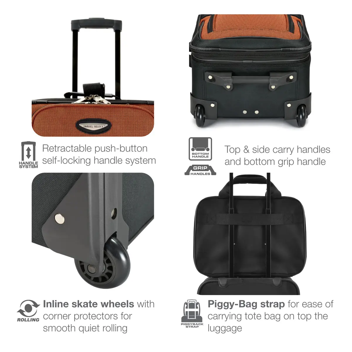 Travel Select Amsterdam Softside Expandable Luggage with Rolling Wheels, Red, 2-Piece Set (15/21) | Durable & Expandable Suitcase - view 6