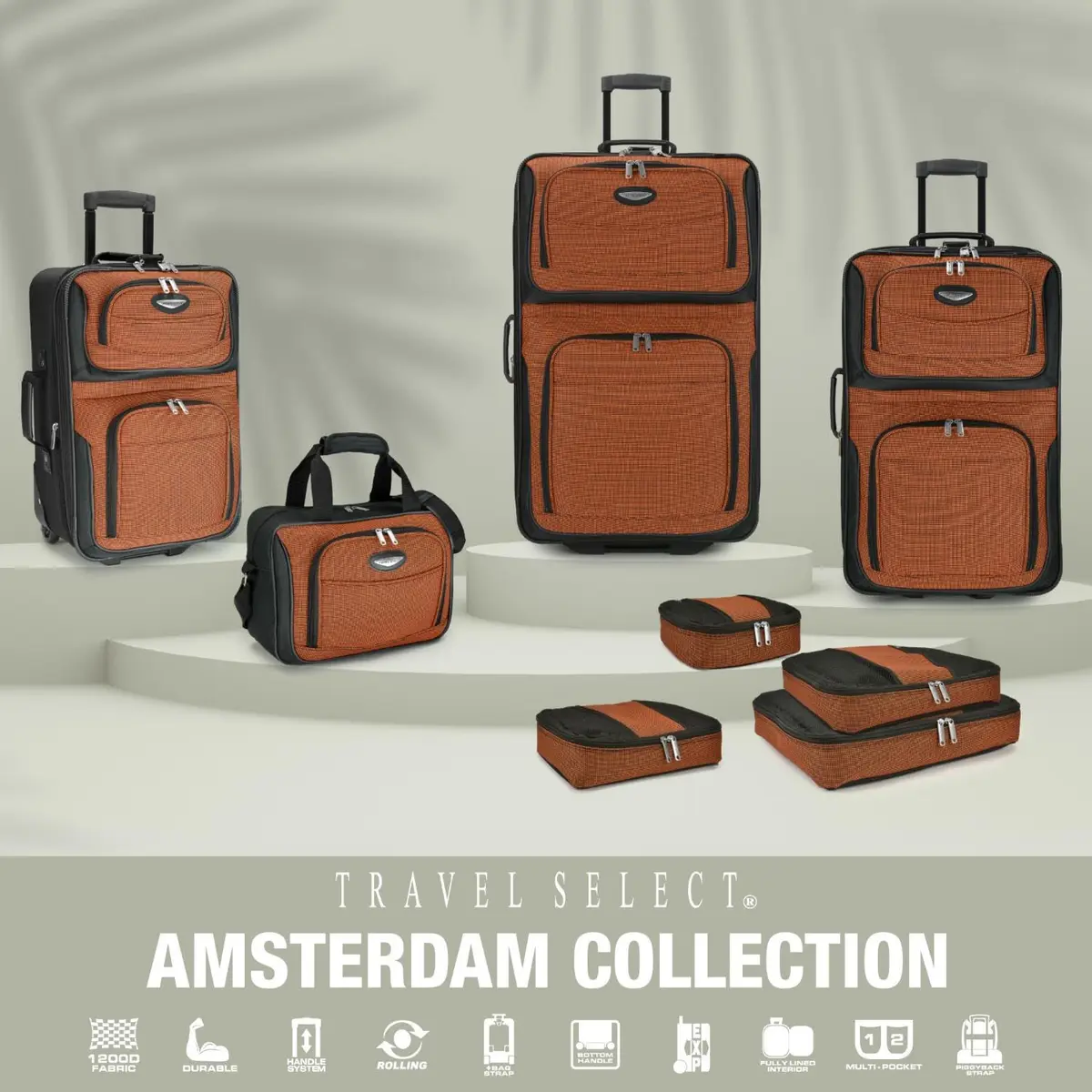 Travel Select Amsterdam Softside Expandable Luggage with Rolling Wheels, Navy, 2-Piece Set (15/21) | Lightweight & Expandable - view 5