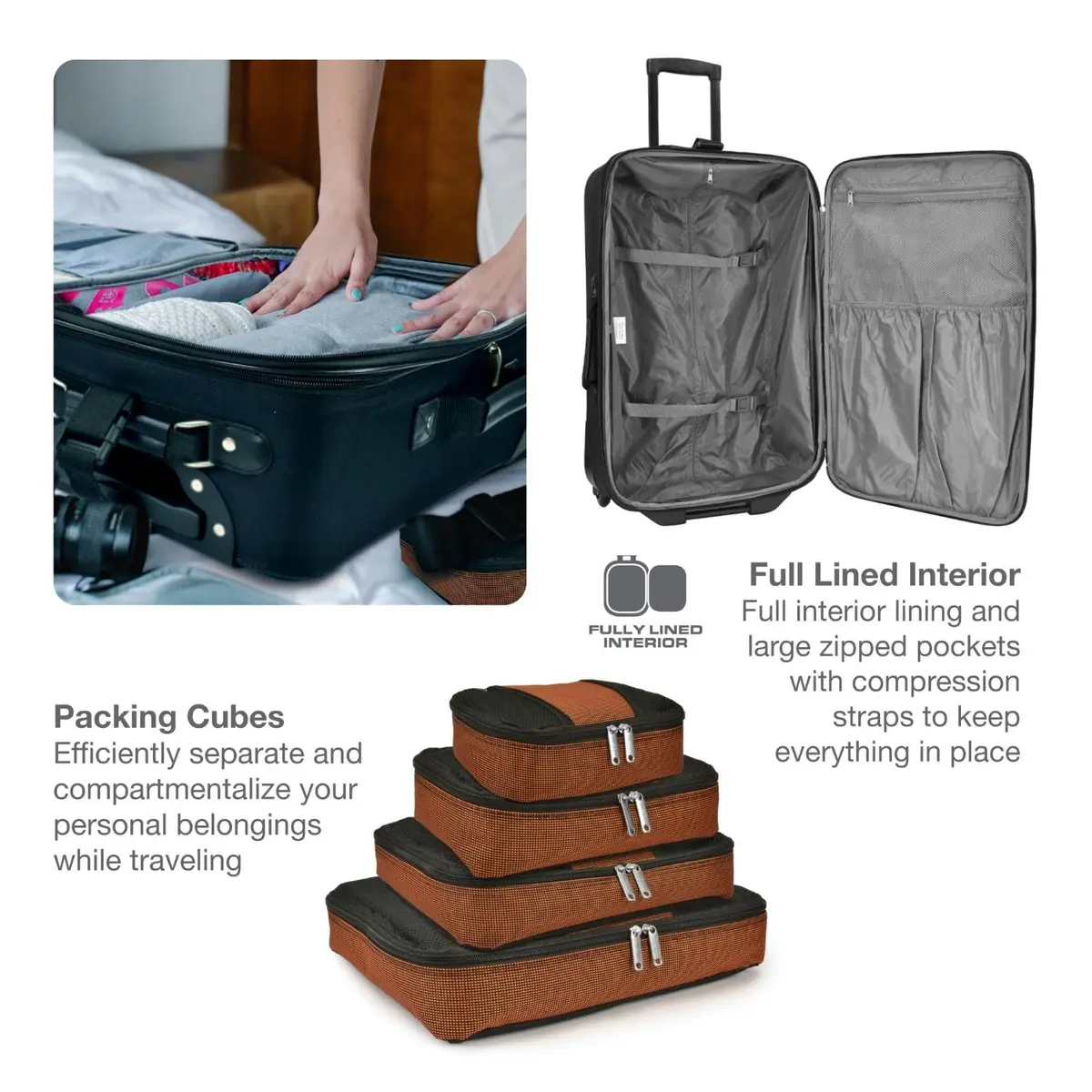 Travel Select Amsterdam Softside Expandable Luggage with Rolling Wheels, Navy, 2-Piece Set (15/21) | Lightweight & Expandable - view 8
