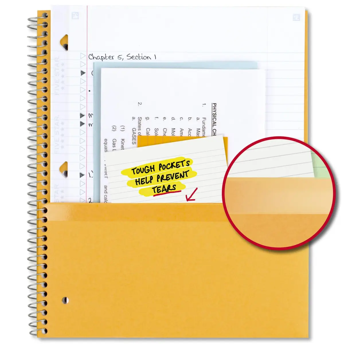 Five Star Spiral Notebook, 1 Subject, College Ruled, 100 Sheets, 200 Pages Total, Black | SFI Certified Paper & Study App Integration - view 5