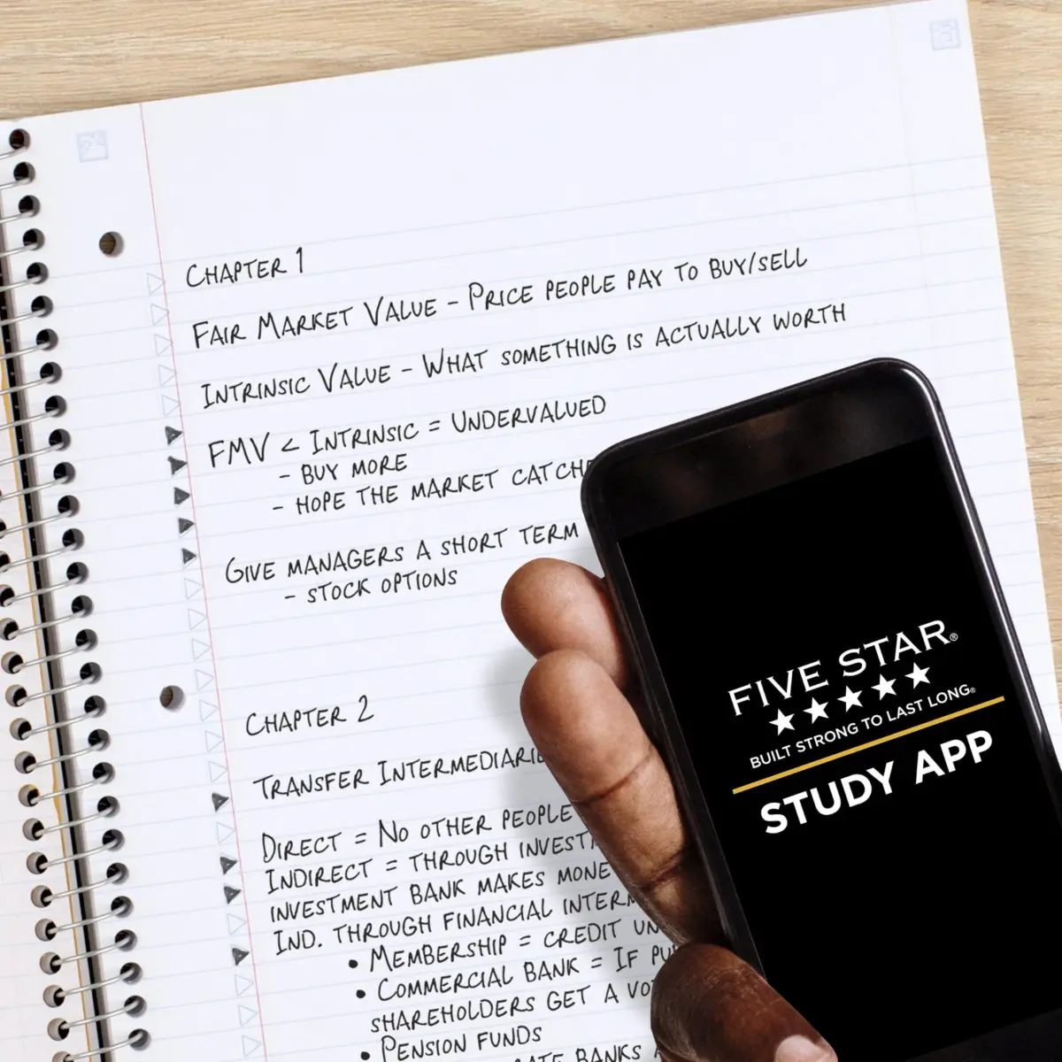 Five Star Spiral Notebook, 1 Subject, College Ruled, 100 Sheets, 200 Pages Total, Black | SFI Certified Paper & Study App Integration - view 3