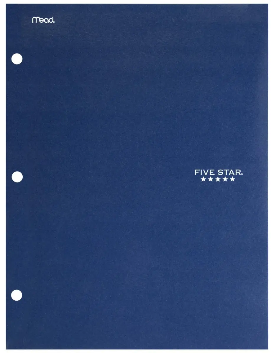 Five Star 4 Pocket Folder Navy | Holds Letter Size 8.5" x 11" Sheets | Includes Reference Charts - main product image