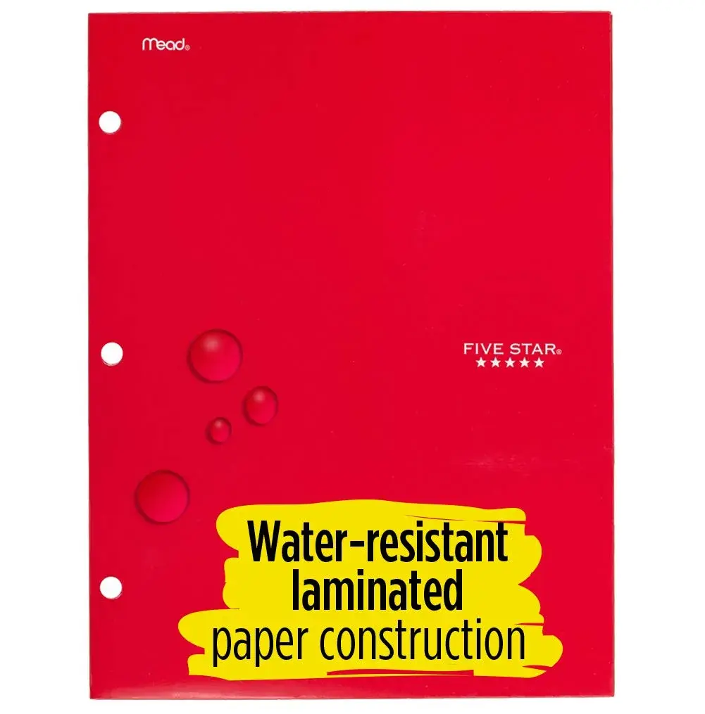 Five Star 4 Pocket Folder Red | Holds Letter Size (8.5" x 11") Sheets | 3-Hole Punched for Binders - view 4