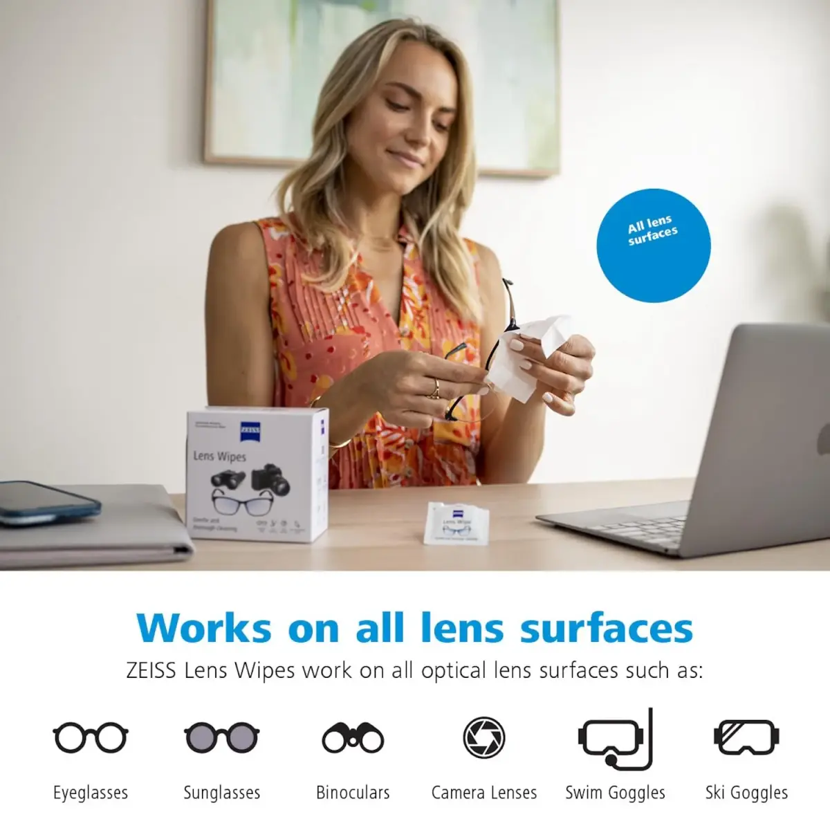 ZEISS Pre-Moistened Lens Cleaning Wipes 600 Count | Fragrance-Free for All Optics - view 5