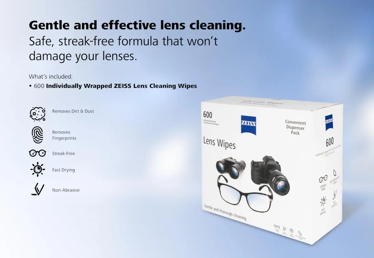 ZEISS Pre-Moistened Lens Cleaning Wipes 600 Count | Fragrance-Free for All Optics - view 7
