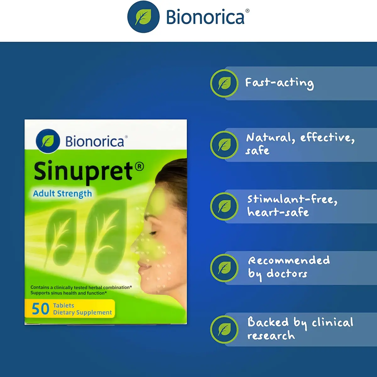 Bionorica Sinupret Sinus & Immune Support Supplement, 50 Tablets, 2 Pack | Natural Herbal Sinus Relief & Immune Boost - view 5