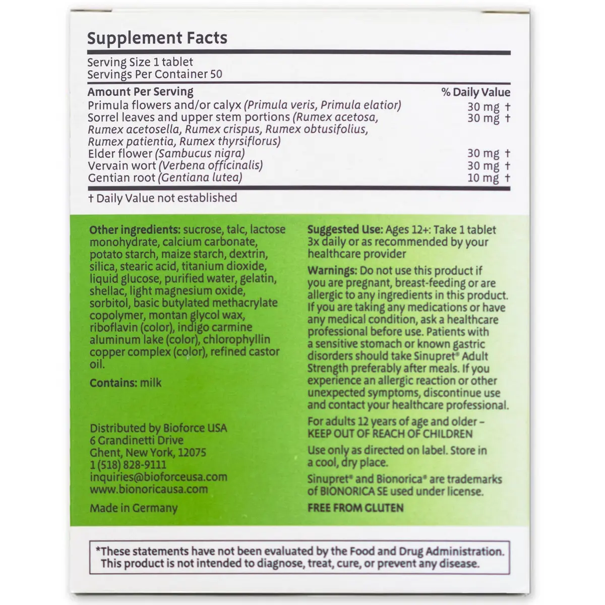Bionorica Sinupret Sinus & Immune Support Supplement, 50 Tablets, 2 Pack | Natural Herbal Sinus Relief & Immune Boost - view 3