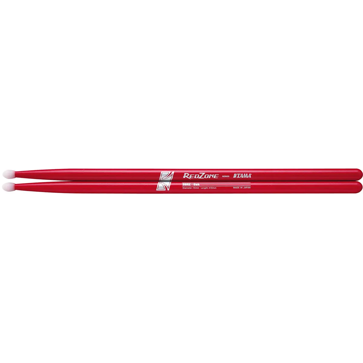 Tama RedZone Japanese Oak 5B Drum Sticks | Power Attack Nylon Tips, 419mm Length - main product image