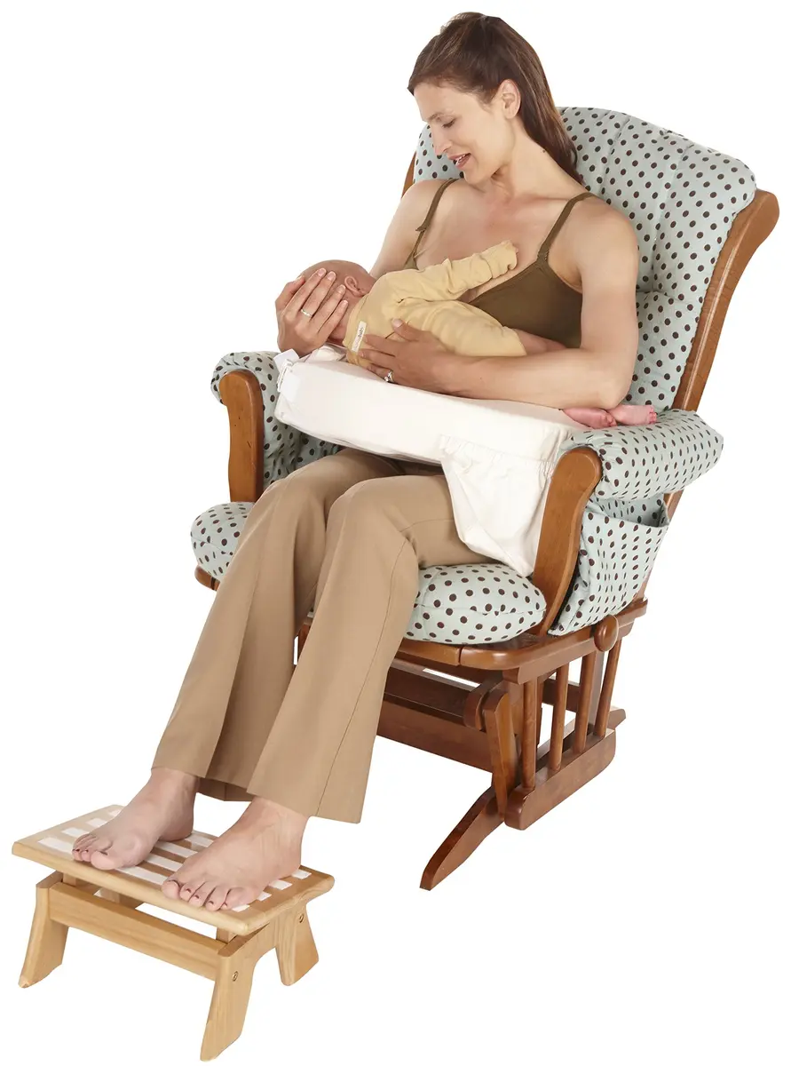My Brest Friend Adjustable Wooden Nursing Foot Stool | Supportive, Non-Slip, Sustainable Rubber Wood (13.6" x 10.5" x 3.1") - view 2
