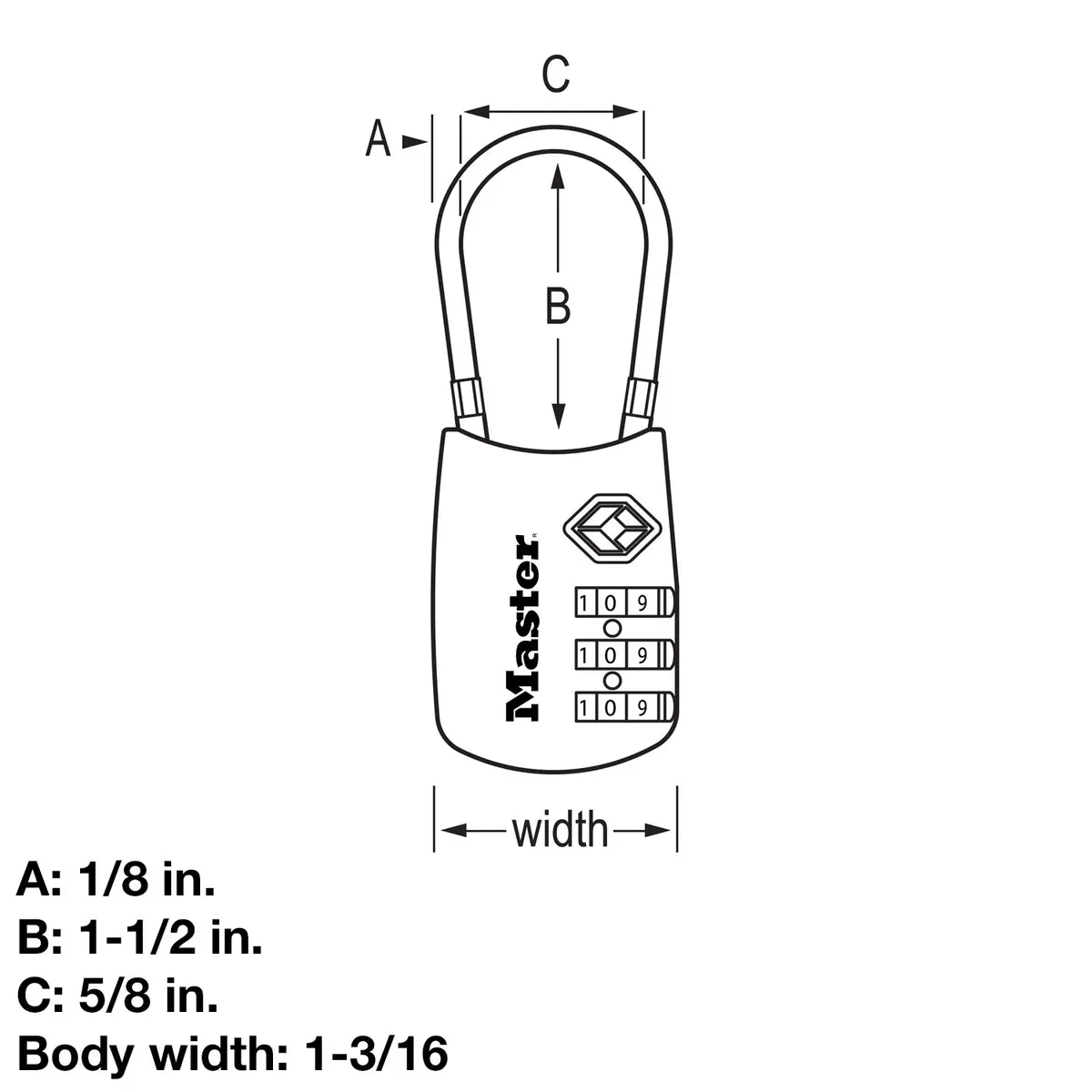 Master Lock 4688D TSA Luggage Lock, Red 1 Pack | Set Your Own Combination Lock - view 3