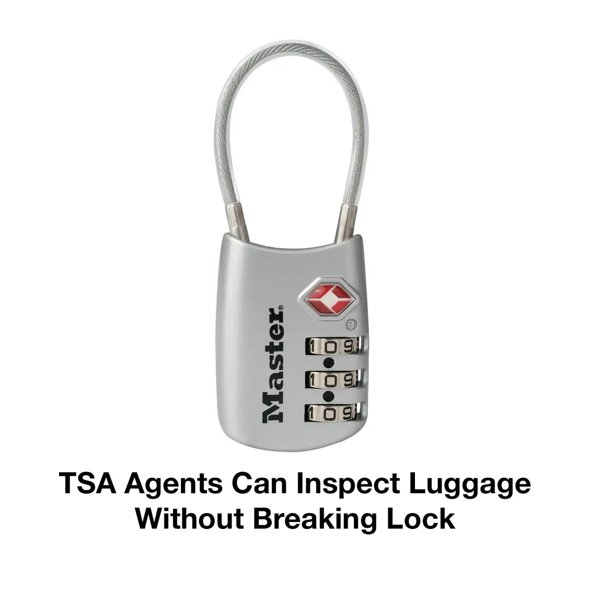 Master Lock TSA Approved Combination Luggage Lock Silver 1-Pack | Secure Your Bags with a Resettable 3-Digit Lock - view 4