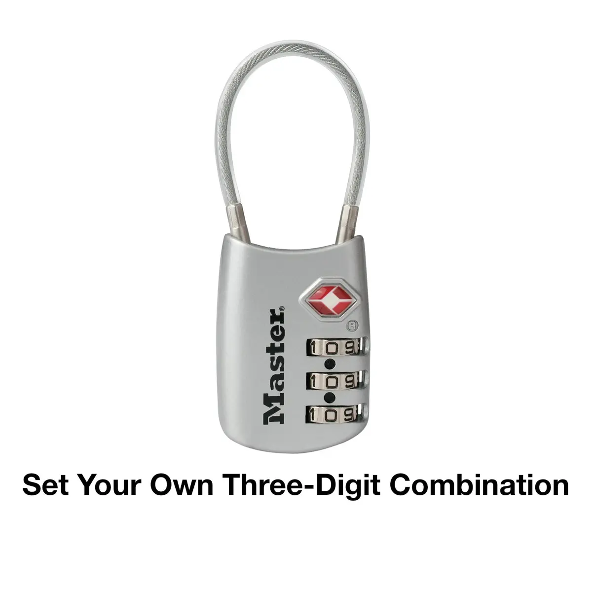 Master Lock TSA Approved Combination Luggage Lock Silver 1-Pack | Secure Your Bags with a Resettable 3-Digit Lock - view 5