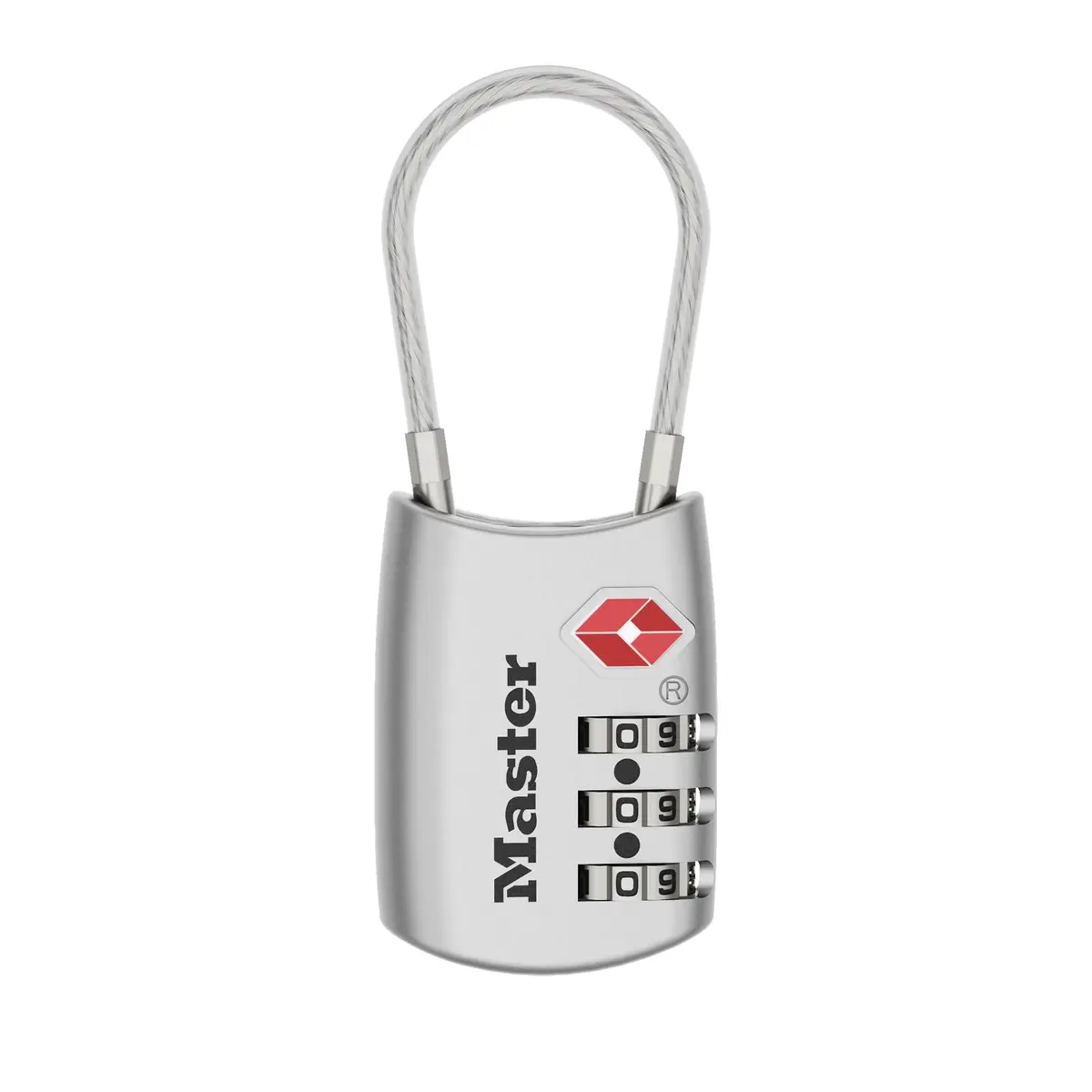 Master Lock TSA Approved Combination Luggage Lock Silver 1-Pack | Secure Your Bags with a Resettable 3-Digit Lock - main product image
