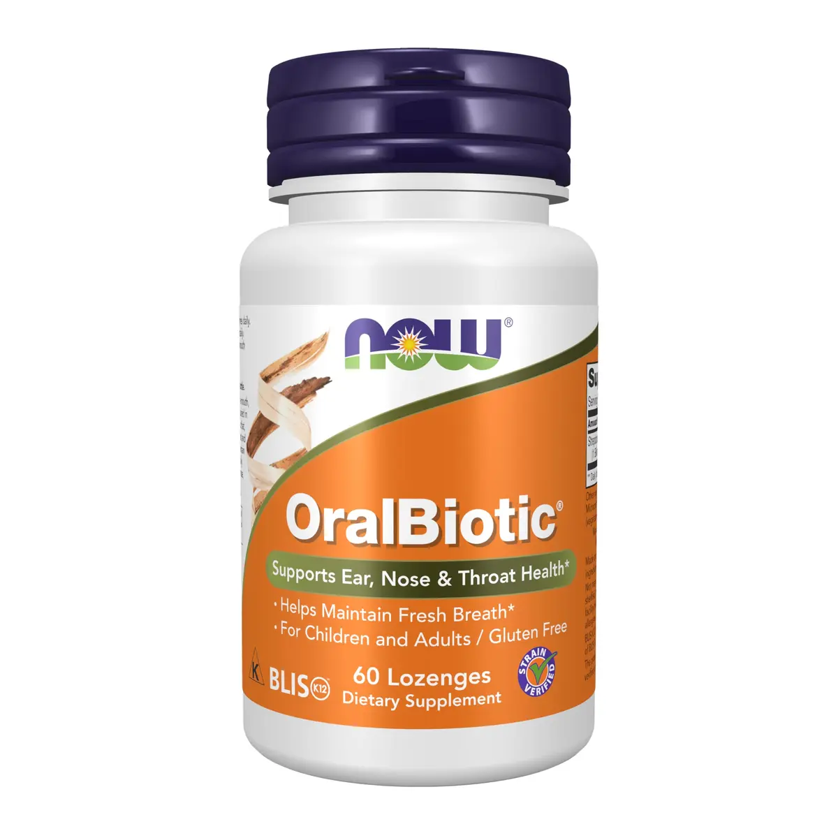 NOW OralBiotic™ 60 Lozenges | Supports Mouth & Throat Health, Adults & Kids - main product image