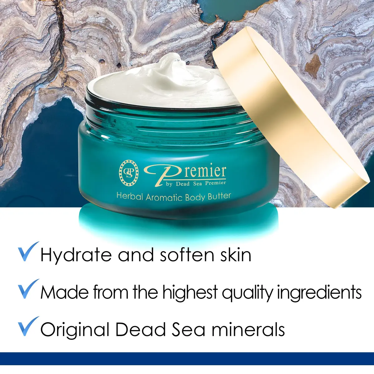 Premier Dead Sea Body Butter- Shea Butter Moisturizer, Herbal 5.95 Fl Oz | Deep Hydration & Anti-Aging for Dry Skin - view 2