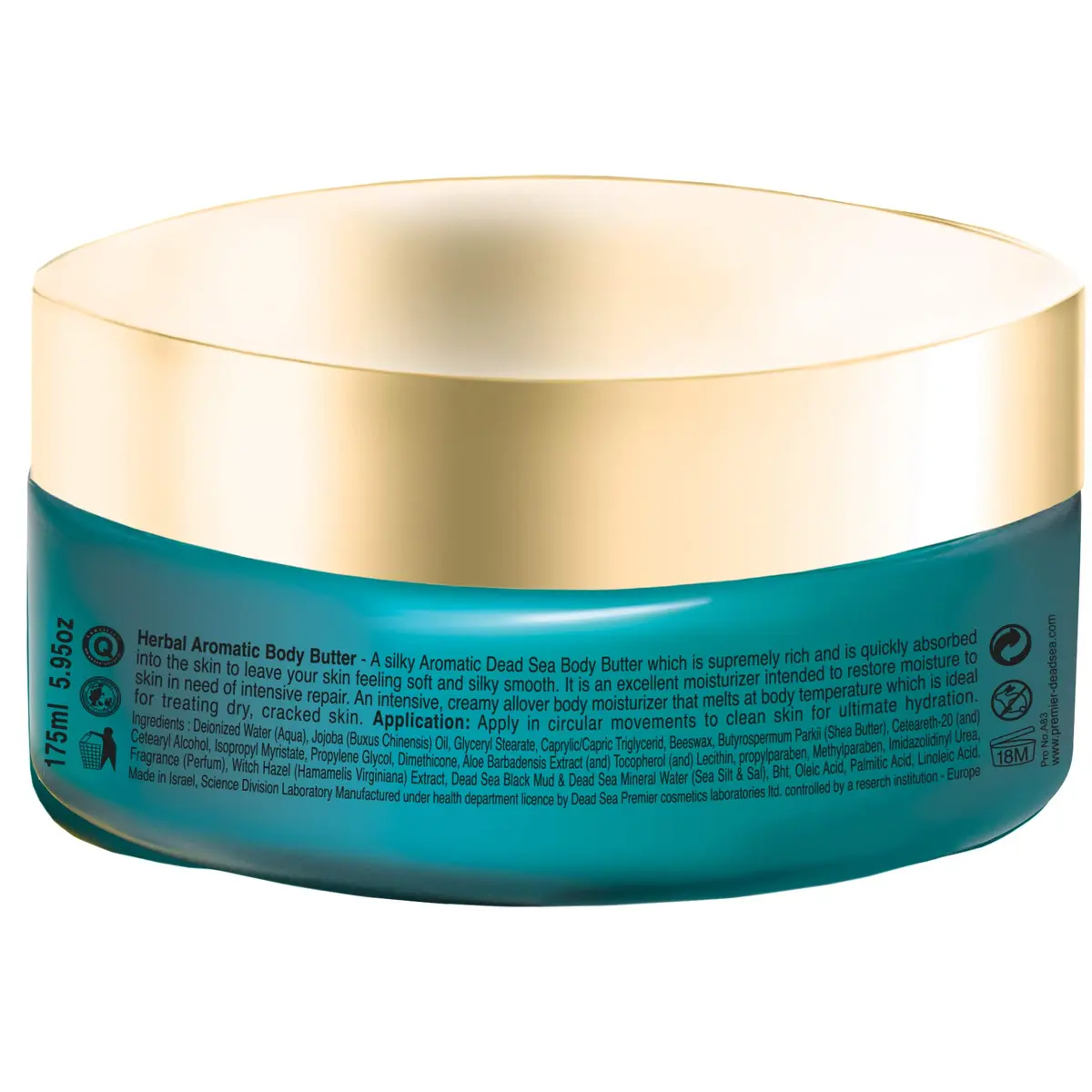 Premier Dead Sea Body Butter- Shea Butter Moisturizer, Herbal 5.95 Fl Oz | Deep Hydration & Anti-Aging for Dry Skin - view 3