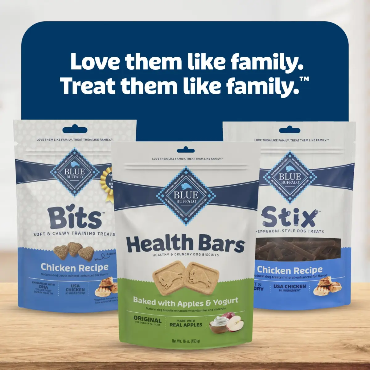Blue Buffalo Health Bars Apples & Yogurt Dog Biscuits 454g (16 oz) | Oven-Baked Natural Dog Treats - view 9