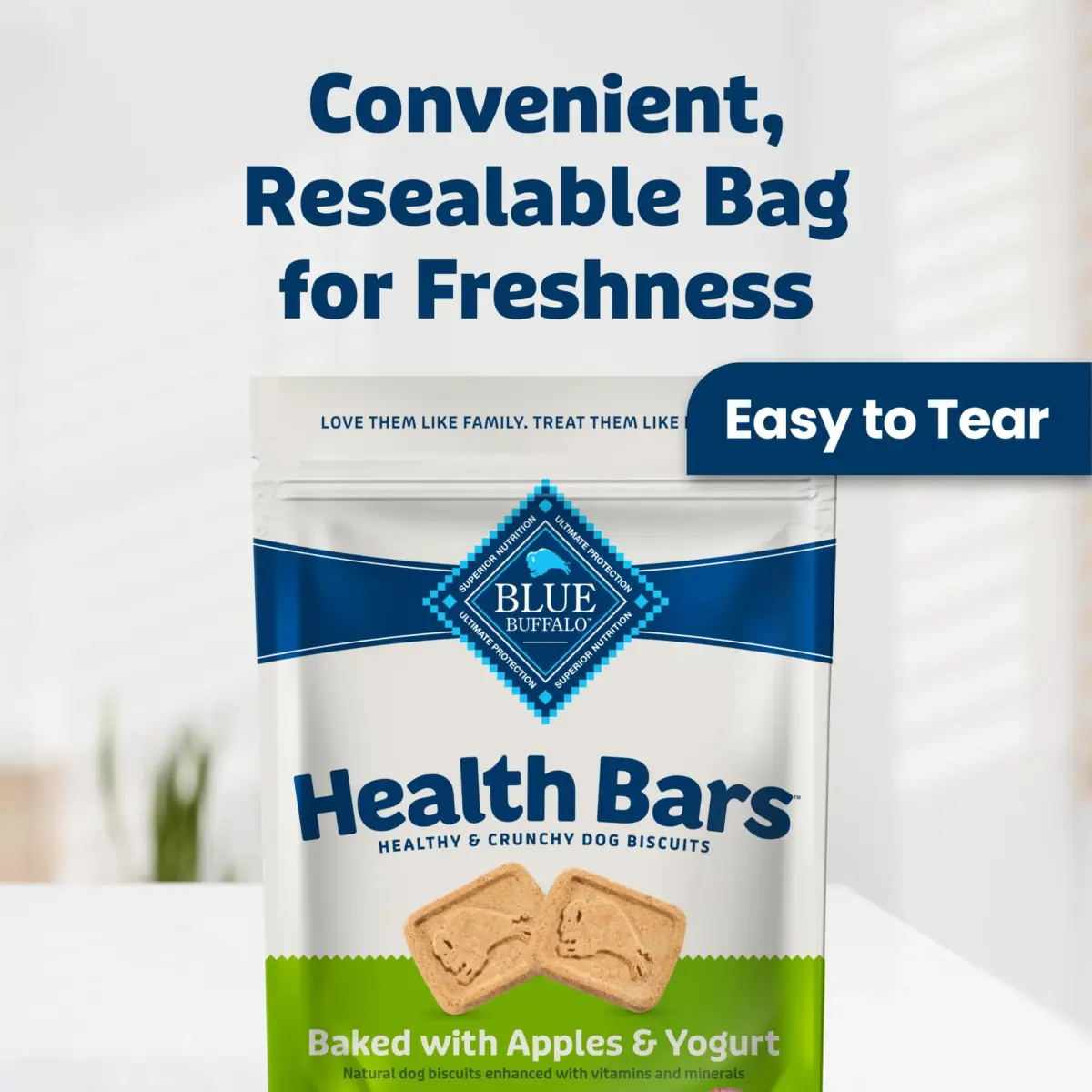 Blue Buffalo Health Bars Apples & Yogurt Dog Biscuits 454g (16 oz) | Oven-Baked Natural Dog Treats - view 4