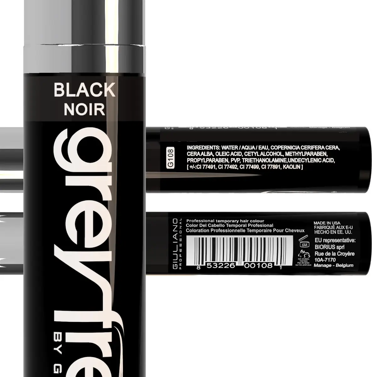 Greyfree Hair Mascara Root Touch-Up for Gray Hair & Brows | Black | 0.7 oz (20 ml) | Natural-Looking Temporary Coverage - view 3
