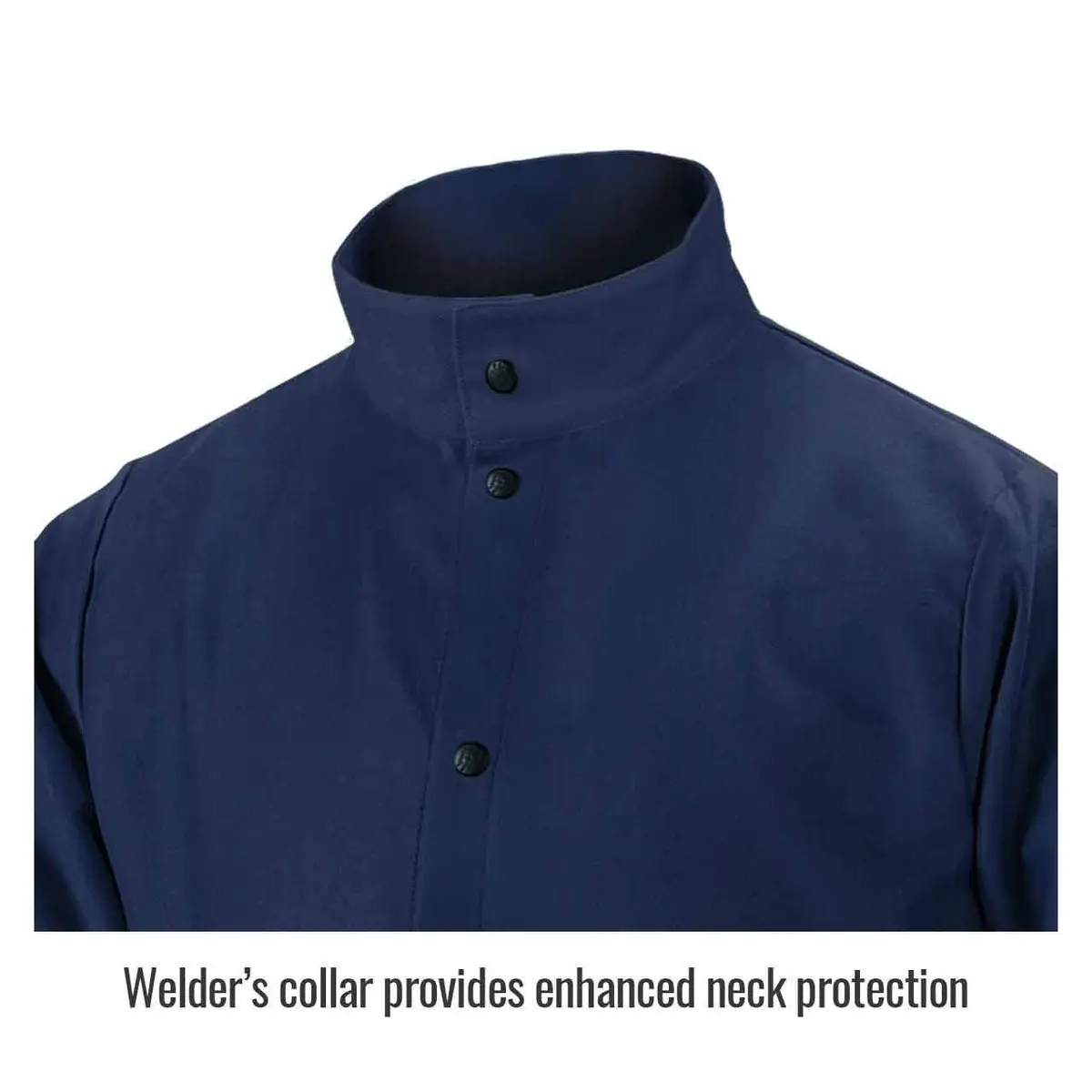 Black Stallion FN9-30C 30" 9oz Navy FR Cotton Welding Jacket, Large | Flame-Resistant Cotton Workwear - view 3