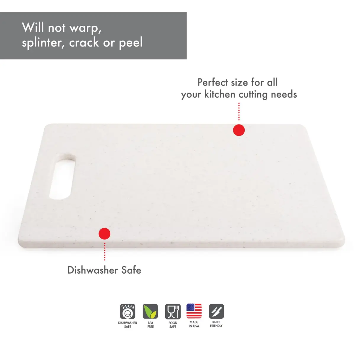 Dexas Superboard Cutting Board 8.5 x 11 inch | Compact, Dishwasher Safe, Made in USA - view 5