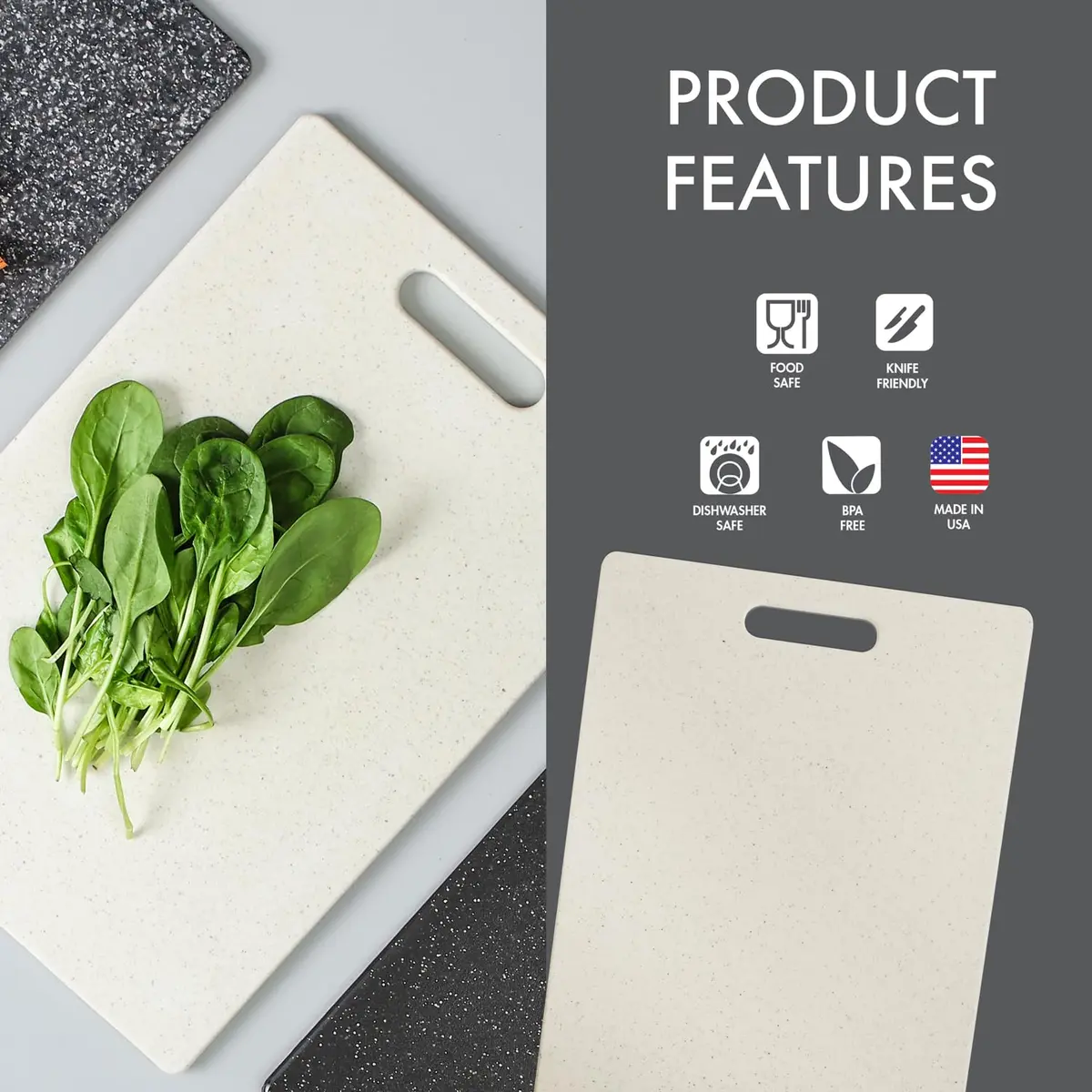 Dexas Superboard Cutting Board 8.5 x 11 inch | Compact, Dishwasher Safe, Made in USA - view 3