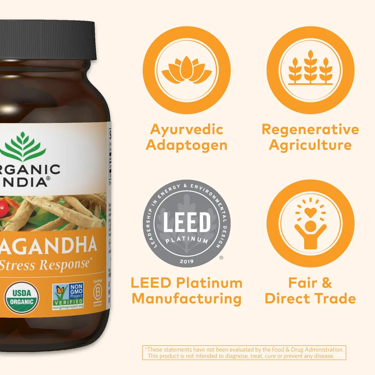 ORGANIC INDIA Ashwagandha Capsules, Vegan Root, Gluten-Free, 90 Capsules | Adaptogenic Stress Relief & Sleep Support - view 6
