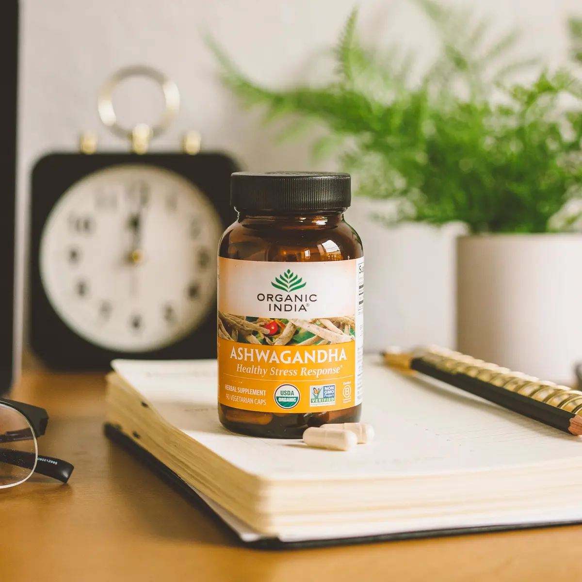 ORGANIC INDIA Ashwagandha Capsules, Vegan Root, Gluten-Free, 90 Capsules | Adaptogenic Stress Relief & Sleep Support - view 7