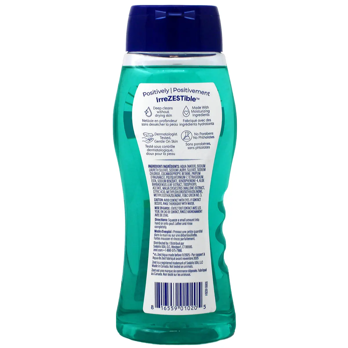 Zest Body Wash, Aqua, 18 Fl Oz (2 Pack) | Aquatic Scent, Gentle Hydration, Unisex - view 5