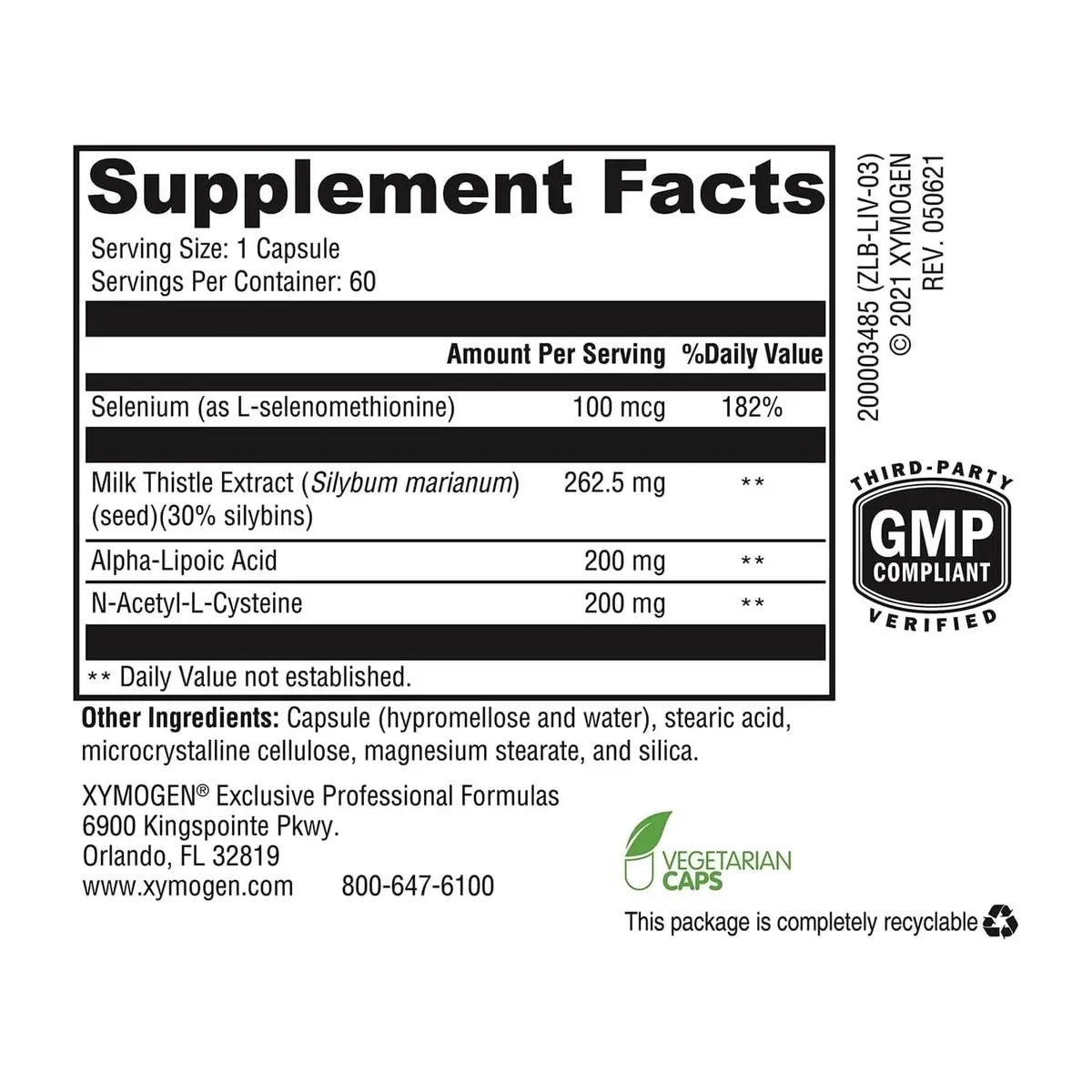 XYMOGEN Liver Protect, 60 Capsules - view 2