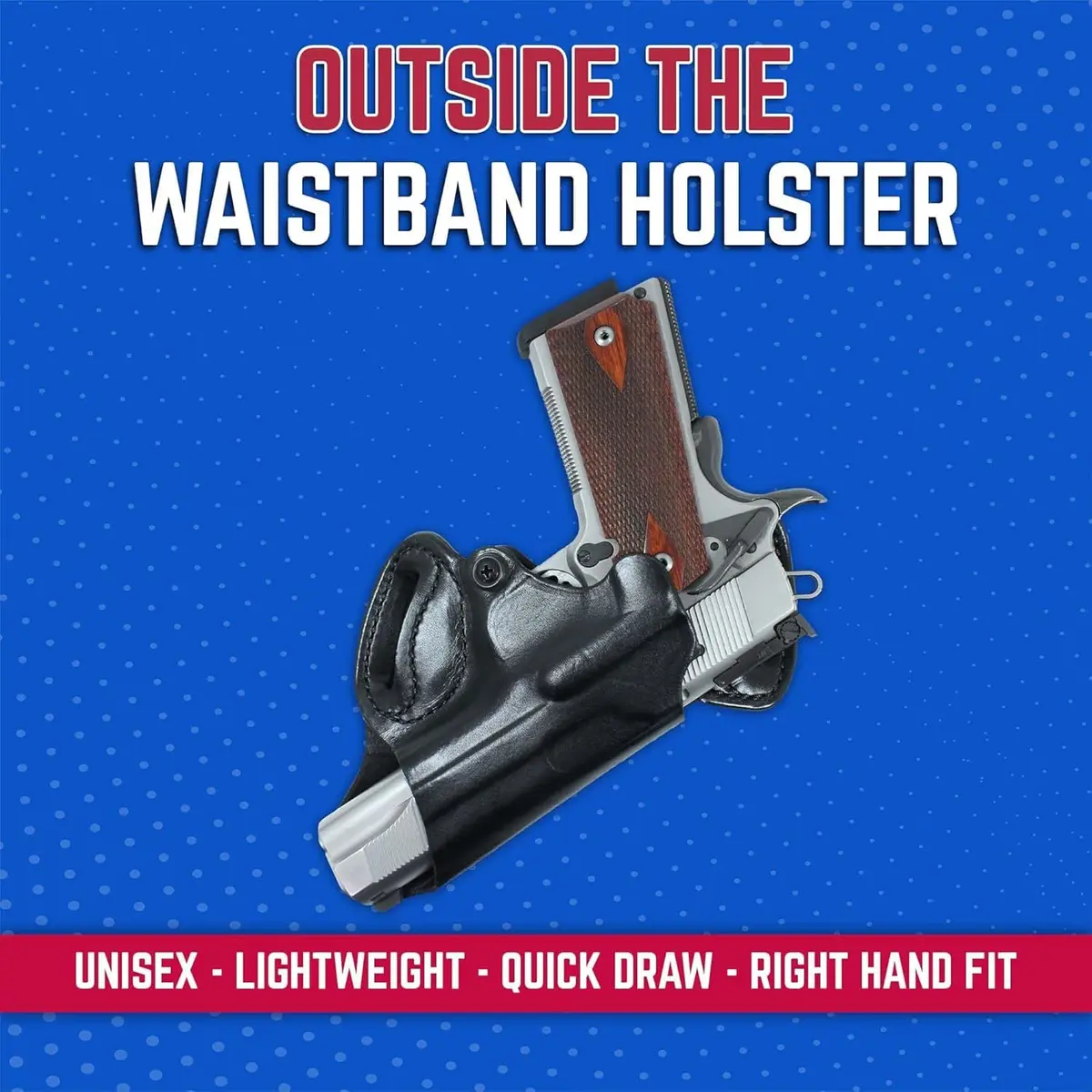 DeSantis Small of Back (S.O.B.) OWB Gun Holster - Right Hand Draw, Black | Discreet Concealed Carry for 1911 Models - view 2