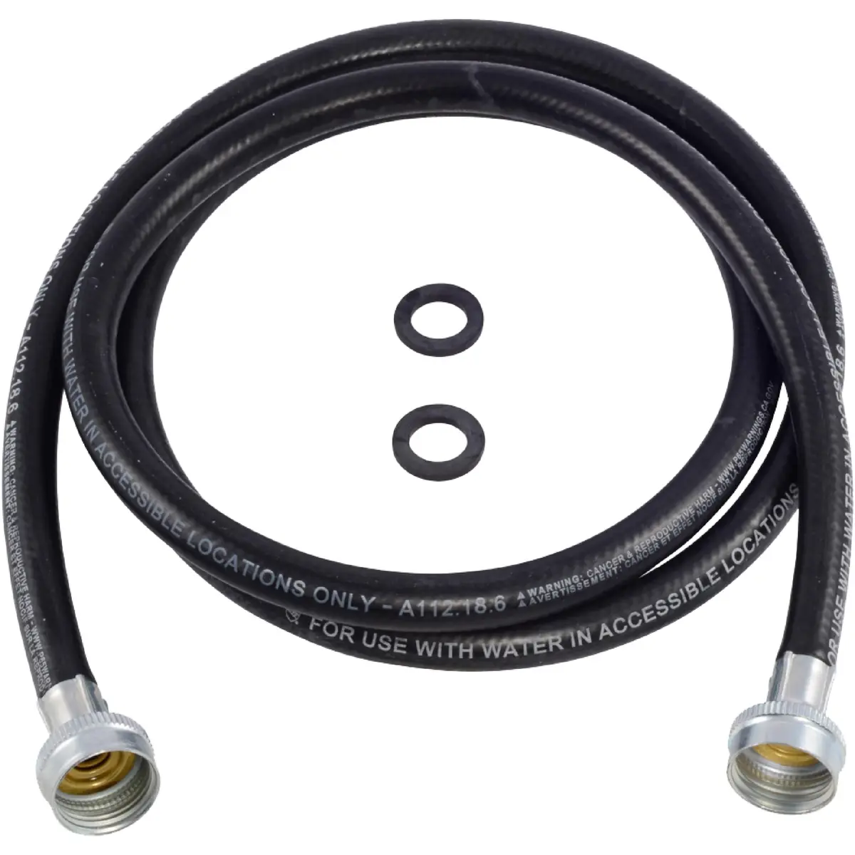 Eastman 6 ft Rubber Washing Machine Hose | Durable, High-Pressure, Black Rubber (70-120 chars) - main product image