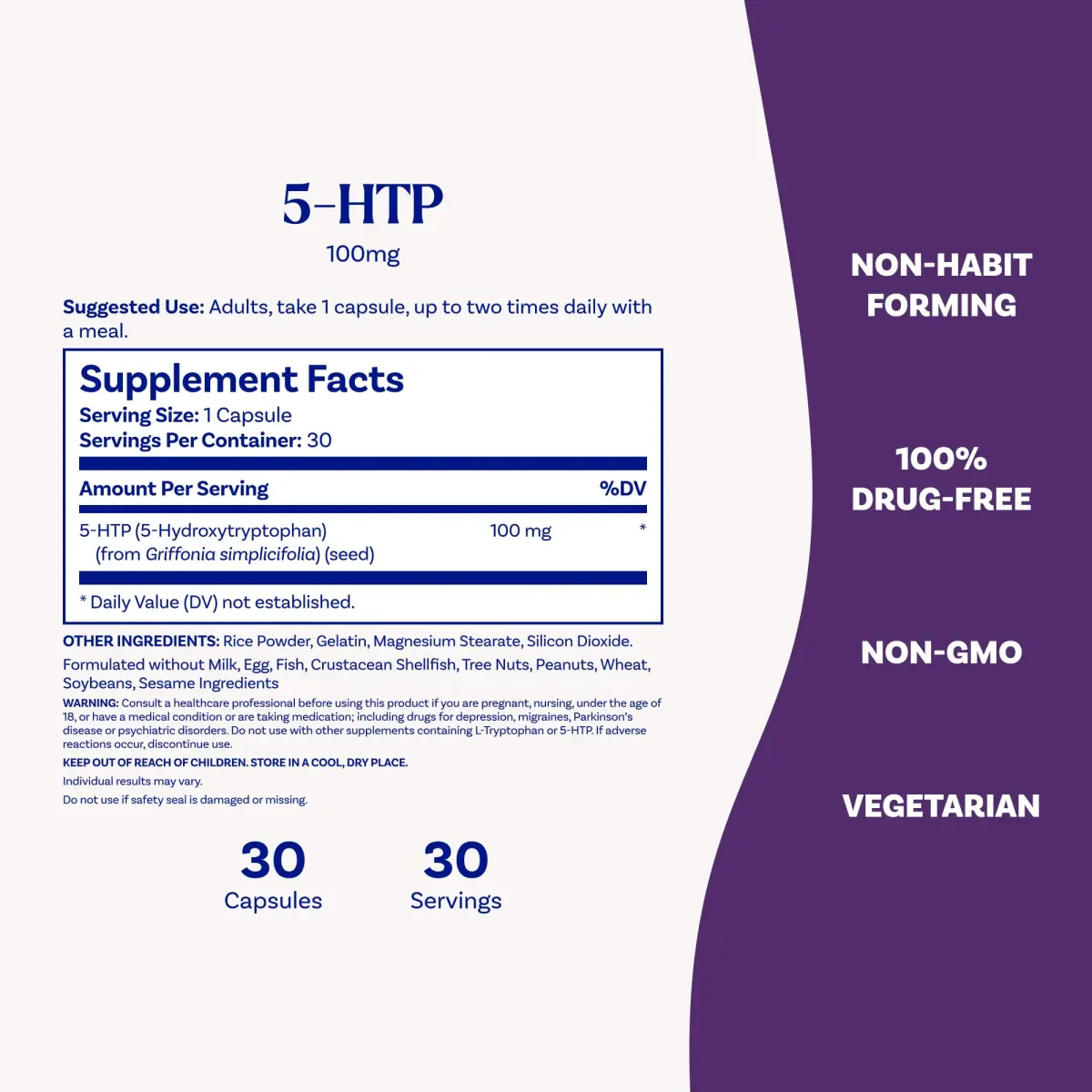 Natrol 5-HTP Mood & Stress Support Capsules 100 mg (30 Count) | Promotes Serotonin for Balanced Mood - view 6