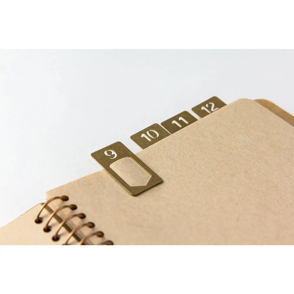 Midori Brass Clip Number (12-Pack, Gold) | 0.38 cm (0.15 inches) | Made from Solid Brass - view 5