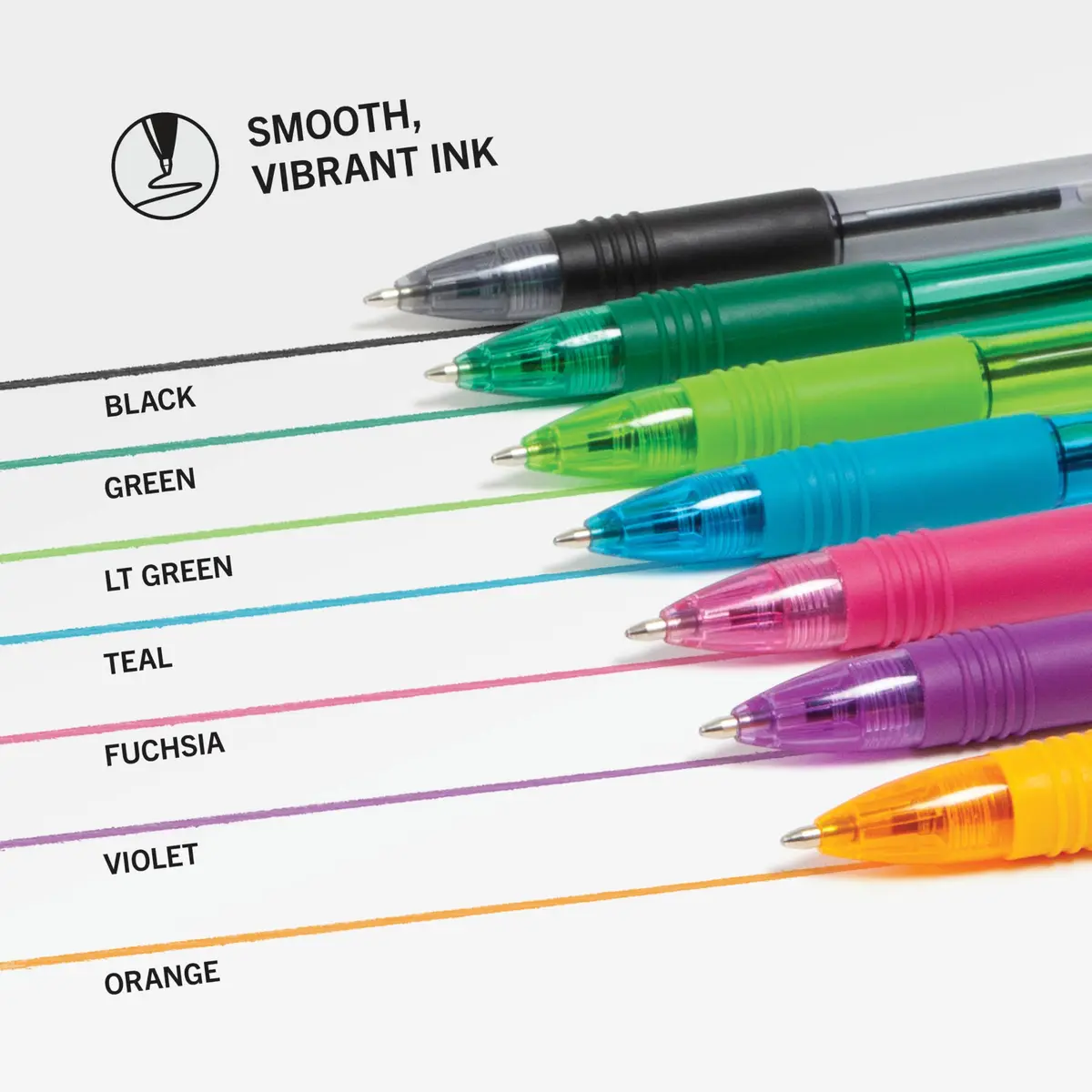 Zebra Pen Z-Grip Retractable Ballpoint Pens, Assorted Fashion Ink, 1.0mm Medium Point, 7-Pack | Smooth Writing for Students & Professionals - view 4