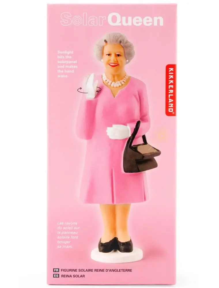 Kikkerland Solar Powered Waving Queen Figurine | Fun Decor for Home & Garden, Office Desk, Gift (6-1/4-inch) - view 5