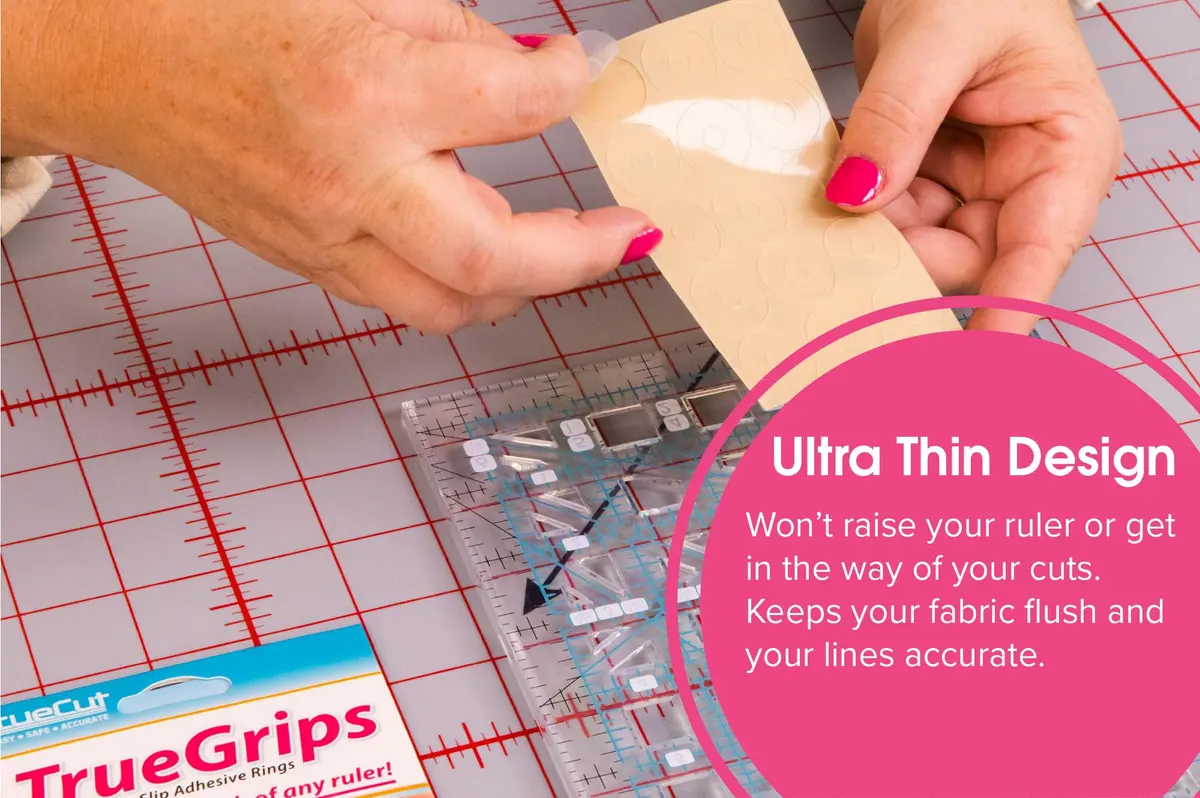 The Grace Company TrueGrips Non-Slip Ruler Grips for Quilting Rulers | 30 Grips (15 Large, 15 Small) - view 2