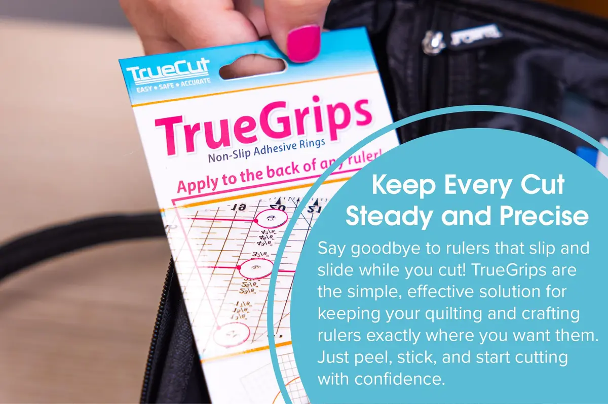 The Grace Company TrueGrips Non-Slip Ruler Grips for Quilting Rulers | 30 Grips (15 Large, 15 Small) - view 3