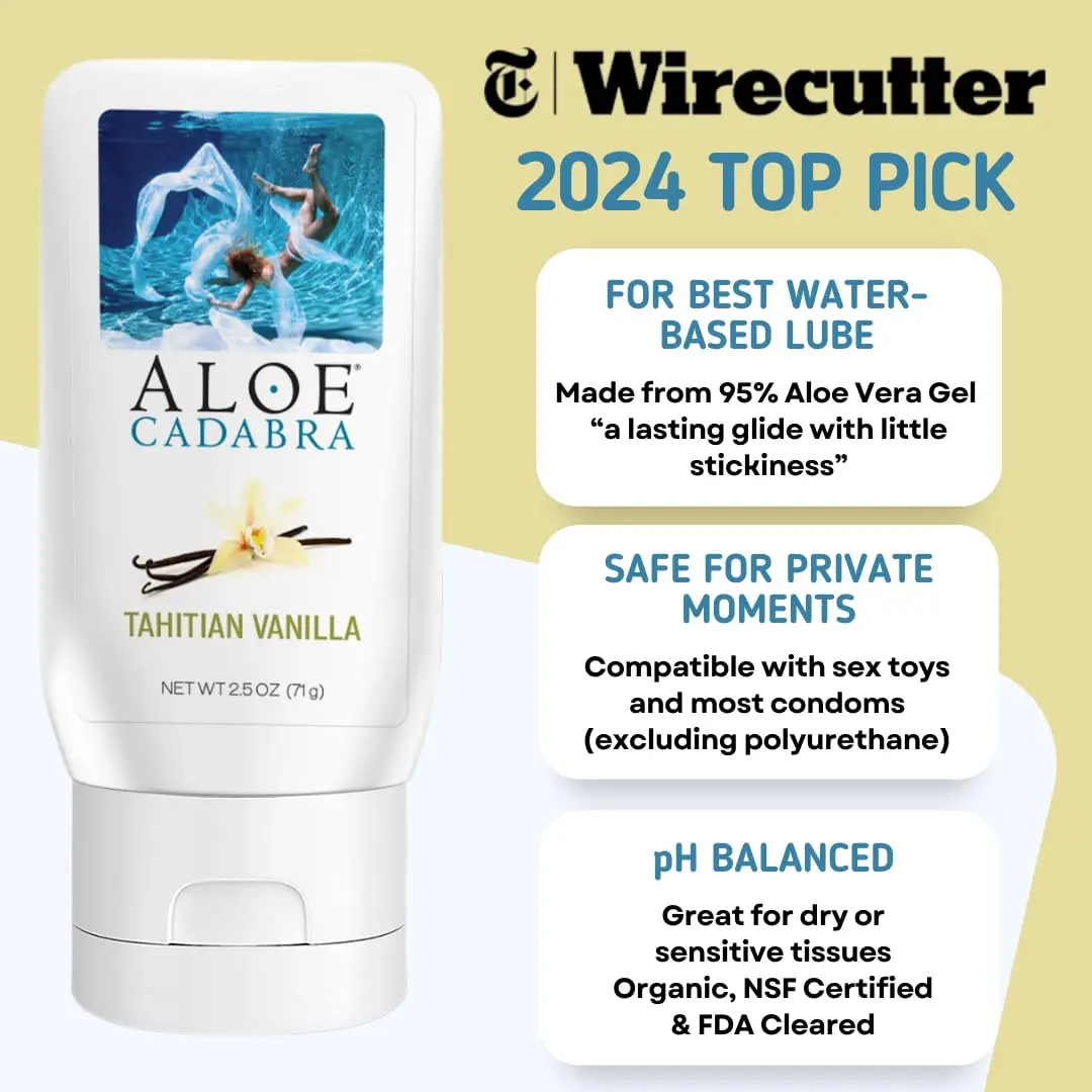 Aloe Cadabra Tahitian Vanilla Flavored Vaginal Moisturizer 74ml (2.5 Fl Oz) | Organic Edible Aloe Lube - view 2