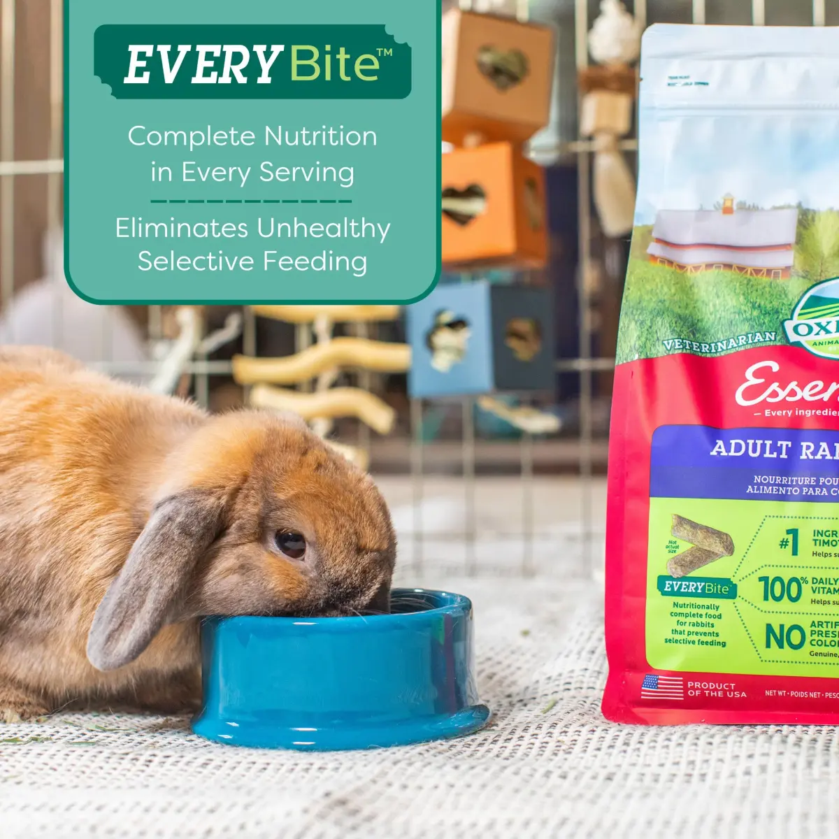Oxbow Essentials Senior Rabbit Food 3.63 kg (8 lb) | High-Fiber Timothy Hay Pellets for Digestive Health - view 3