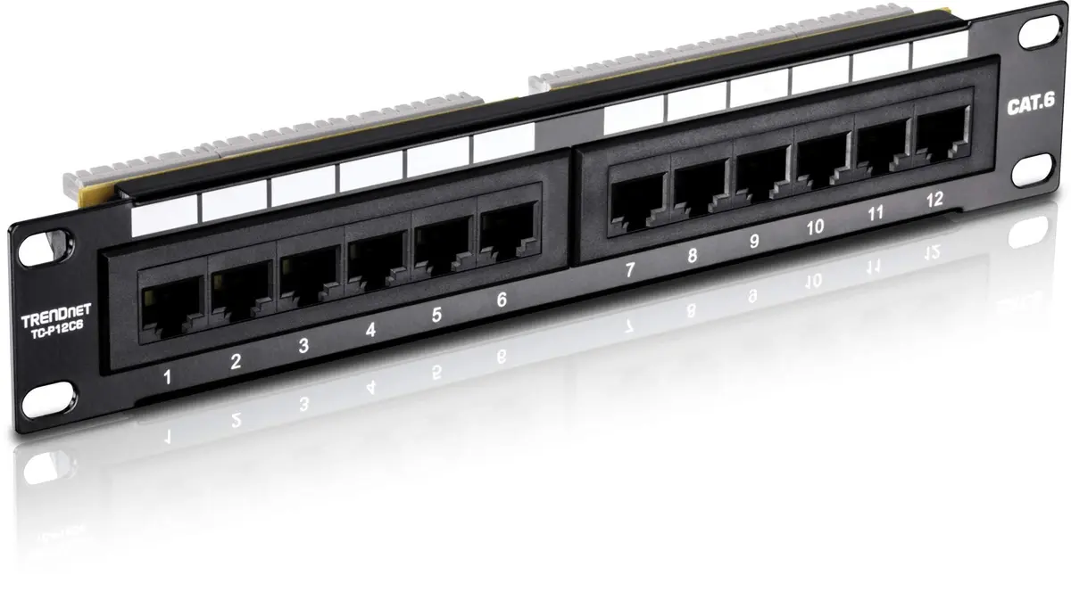 TRENDnet 12-Port Cat6 Unshielded Patch Panel, TC-P12C6, Metal Housing | 250MHz Gigabit Ethernet Ports for Home & SMB - view 7